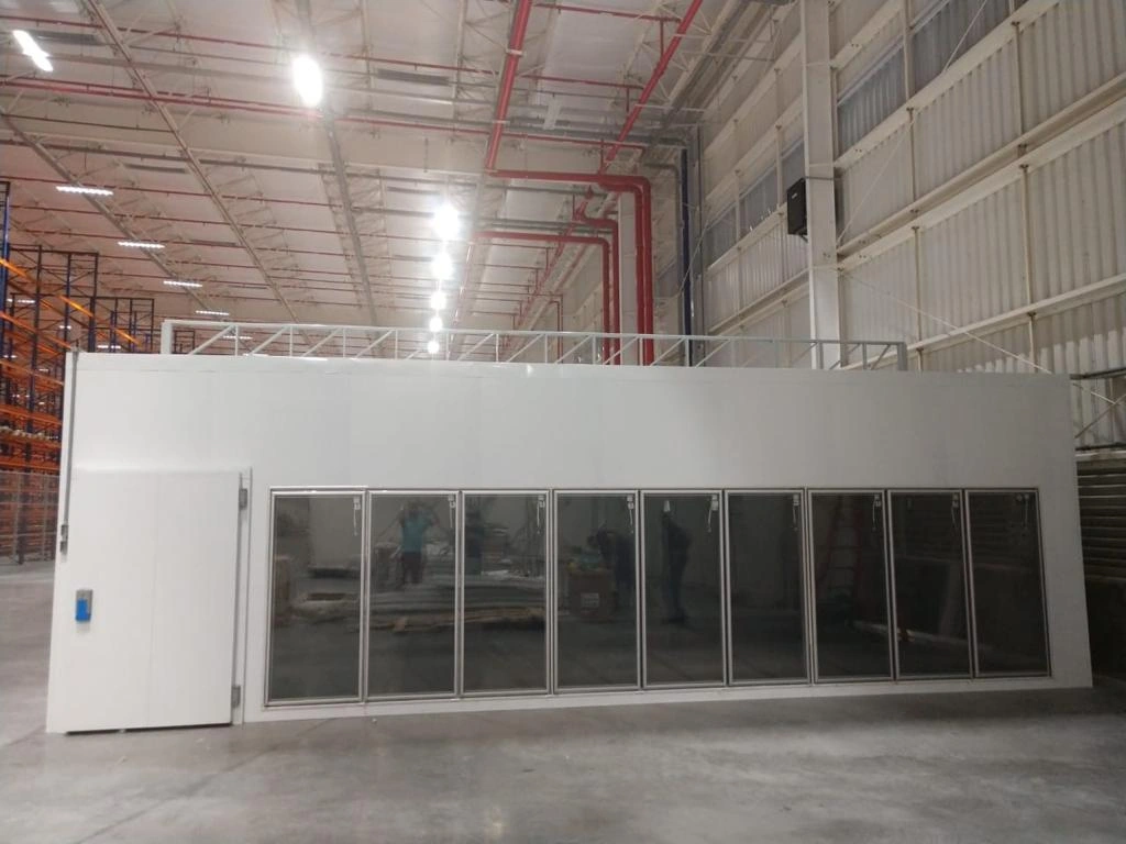 Câmara fria com portas de vidro - expositor