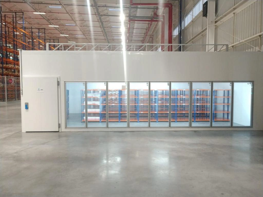 Câmara fria expositor de vidro industrial