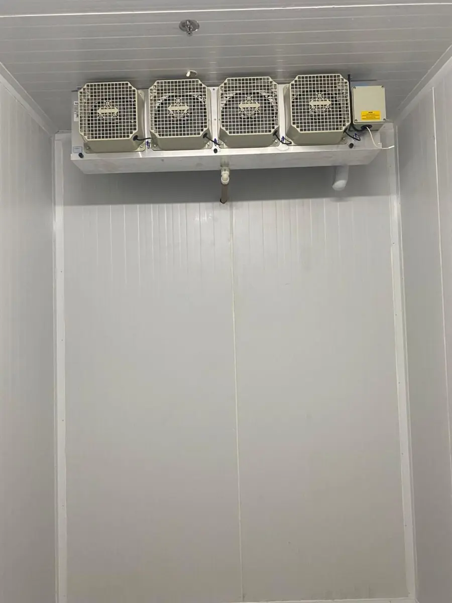 Câmara fria com iluminação industrial