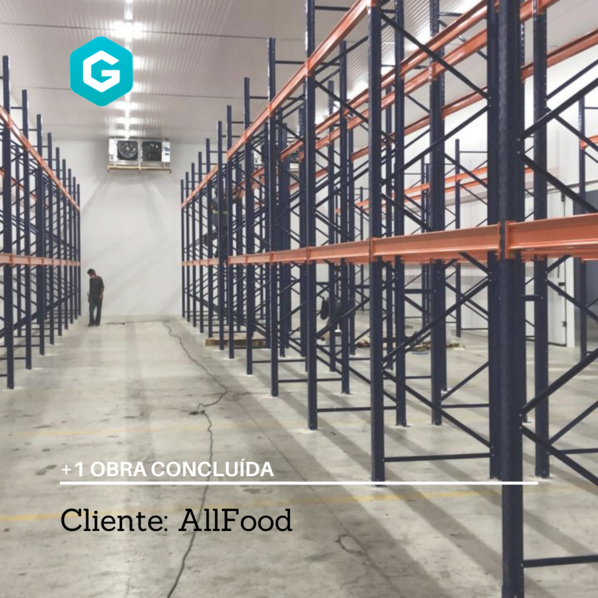 Câmara fria industrial ALLFOOD - estrutura e racks